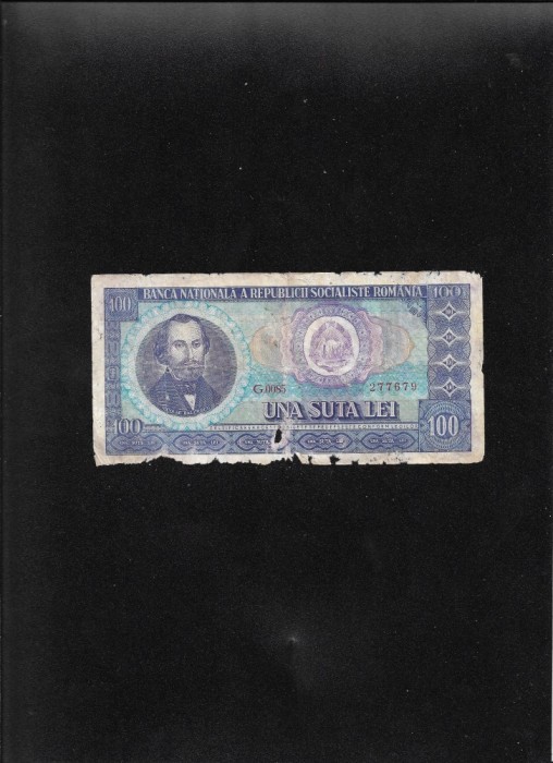 100 lei 1966 seria277679 uzata
