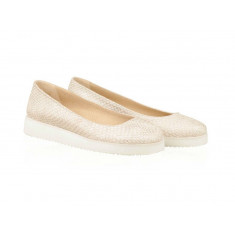 Balerini piele imprimata City Cream - sau Orice Culoare