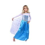 Rochie carnaval printesa Elsa Frozen, Albastru , Halloween, 5-7 ani, 110-120 cm