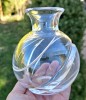 VAZA VINTAGE DIN CRISTAL MASIV CU MODEL LUCRAT MANUAL