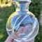 VAZA VINTAGE DIN CRISTAL MASIV CU MODEL LUCRAT MANUAL