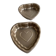 Set 2 tavi cuptor, forma inima, 12cm