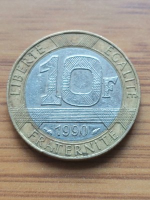 Moneda Franta 10 Francs 1990 foto