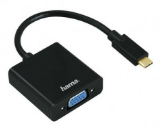 Adaptor Hama 135727 USB-C - VGA fullHD Negru foto