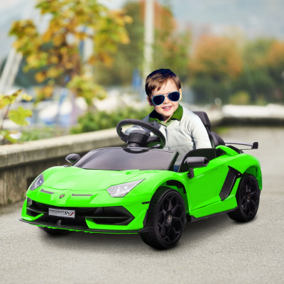 HOMCOM Masinuta Electrica Lamborghini pentru Copii cu Usi Fluture, Masinuta Electrica cu Telecomanda, Suspensie pentru Varsta de 3-5 ani,Verde foto