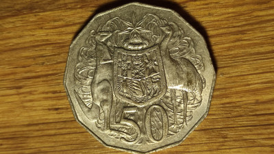 Australia - moneda de colectie uriasa - 50 cents centi 1973 XF - senzationala! foto