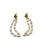 Cercei cu perle dublu sirag