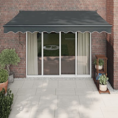 vidaXL Copertină automată retractabilă, antracit, 3,5x2,5 m foto