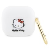 Husa pentru Apple AirPods 3 - Hello Kitty Silicone 3D Kitty Head (HKA33DKHSH) - White
