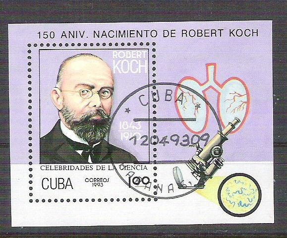 Cuba 1994 Robert Koch, perf. sheet, used AA.046