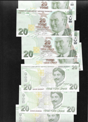 Turcia 20 lire lira 2009 unc pret pe bucata foto