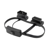 Prelungitor Cablu Auto Techstar&reg;, OBD2, 60 cm, cu Buton ON/OFF