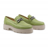 Pantofi Dama, Caspian, Cas-44192, Casual, Piele Naturala, Verde
