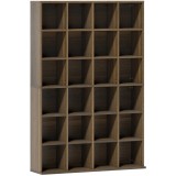 HOMCOM Mobilier de depozitare multimedia 456 CD/ 336 DVD - bibliotecă din lemn cu rafturi reglabile, 89 x 130,5 cm, maro | Aosom Romania
