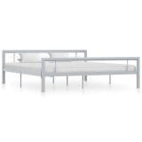 Cumpara ieftin Cadru de pat, gri si alb, 180 x 200 cm, metal