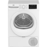Uscator de rufe Beko BM3T4723WWEU, Pompa de caldura, 7 kg, 15 programe, Clasa D,Motor ProSmart Inverter, EcoSense, Aquawave, Hygienic Drying, Alb