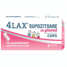 Supozitoare cu glicerina pentru copii 4Lax, 12 bucati, Solacium