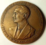 Medalie medicina - Victor Gomoiu - 1882- 1960 - 40 de ani de la &icirc;nființarea Societății Rom&acirc;ne de istoria medicinei 1929 - 1969