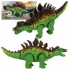 Dinozaur Triceratops electric cu baterii, lumini si sunete, miscari realiste, verde, Oem