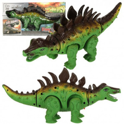 Dinozaur Triceratops electric cu baterii, lumini si sunete, miscari realiste, verde foto