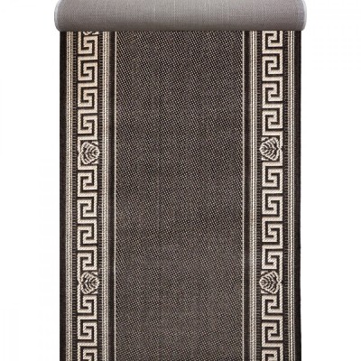 Traversa Festonata Surfilata, Tip Iuta, Model Natura 900-91, Tesatura Plata, Latime 0.6m, Marime 60 x 300 cm, Crem, Maro, Antialergic, Polipropilena, foto