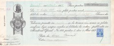 Banca Nationala - Cambie - BILET LA ORDIN 1938 TIMBRU SEC 3 LEI APOSTILA