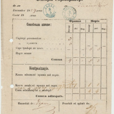 Romania Moldova 1859 document postal Factura Scrisorilor stampile Iasi si Tecuci