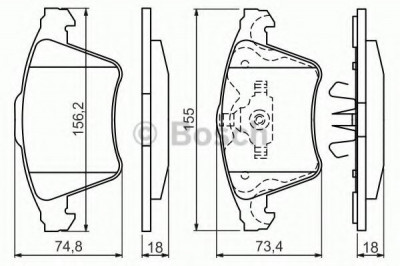 Set placute frana,frana disc VW MULTIVAN V (7HM, 7HN, 7HF, 7EF, 7EM, 7EN) (2003 - 2015) BOSCH 0 986 494 203 foto