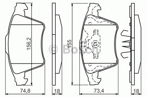 Set placute frana,frana disc VW MULTIVAN V (7HM, 7HN, 7HF, 7EF, 7EM, 7EN) (2003 - 2015) BOSCH 0 986 494 203