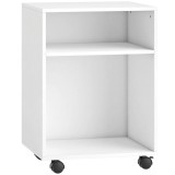 HOMCOM Suport pentru imprimantă Masă pentru imprimantă cu 2 rafturi deschise roți cu fr&acirc;nă pentru birou Acasă Fax Scanner 40 x 35 x 56 cm Alb | Aosom