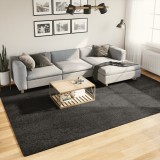 vidaXL Covor ISTAN, cu fire &icirc;nalte, aspect lucios, antracit, 240x340cm