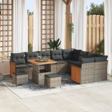 VidaXL Set de canapele pentru grădină 12 pcs Gri 80 x 80 x 71 cm