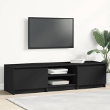 Dulap TV, negru, 140x40x35,5 cm, lemn prelucrat