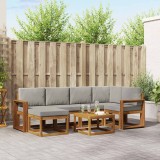 vidaXL Set de canapele de exterior 7 pcs Gri natural și deschis 3366679