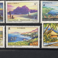 PC369 - Polinezia Franceza 1964 Peisaje insula, serie MNH, 6v