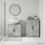 Cumpara ieftin Set de dulapuri pentru baie, 2 piese UTRECHT Gri Beton