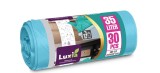 Saci menajeri Luxia 35L cu urechi de prindere 30 buc/rola HD-LD turcoaz