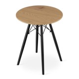 Masa stil scandinav, Leobert, rotund, MDF si lemn, natur, 60x73 cm GartenVIP DiyLine