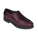Pantofi casual dama din piele naturala - Model Visiniu cu Negru PDGINAVIS