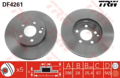 Disc frana MERCEDES E-CLASS (W211) (2002 - 2009) TRW DF4261 foto