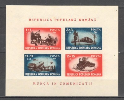 Romania.1948 Munca in comunicatii-Bl. ZR.148 foto