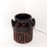 Vaza cu anse ceramica smaltuita hand made - Arabesque 6 - Laholm Keramik, Suedia