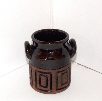 Vaza cu anse ceramica smaltuita hand made - Arabesque 6 - Laholm Keramik, Suedia foto