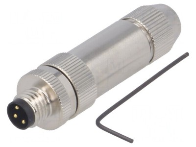 Conector M8 3 PIN Drept Ecranat pe Cablu IP67 60V foto