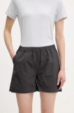 Helly Hansen pantaloni scurți outdoor Vetta culoarea gri, neted, high waist, 63184