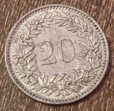 C50 - Moneda foarte veche - Elvetia - 20 rappen - 1961