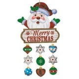 Decoratiune Suspendabila Craciun Santa cu Glitter Rosu Verde CMCLASS