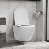 VidaXL Vas WC suspendat fără ramă, alb, ceramică
