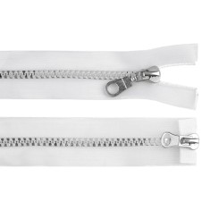 Fermoar plastic detasabil, 2 cursoare, lungime 50 cm, Transparent