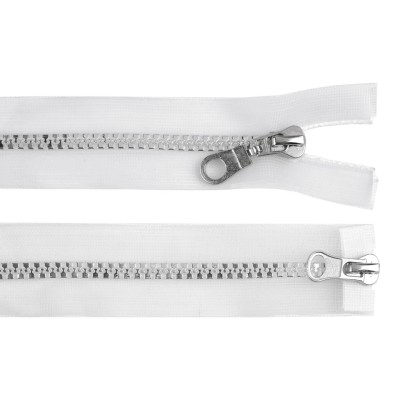 Fermoar plastic detasabil, 2 cursoare, lungime 60 cm, Transparent foto